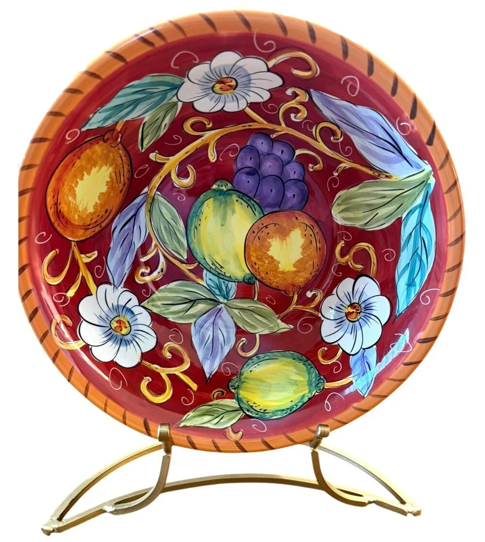 TableTops Unlimited Villa Antiqua Hand Painted 13.5
